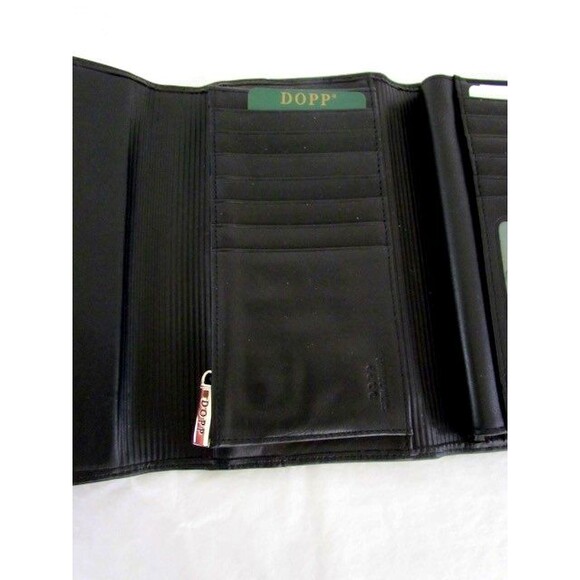 Vintage Dopp All Leather Black Checkbook Wallet Large Deadstock New in Boz - Picture 14 of 16